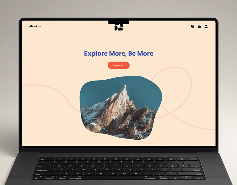 Uniq : Une proposition de site autour du voyage, associant photographie de montagne, formes souples et interface de découverte. Un projet scolaire.